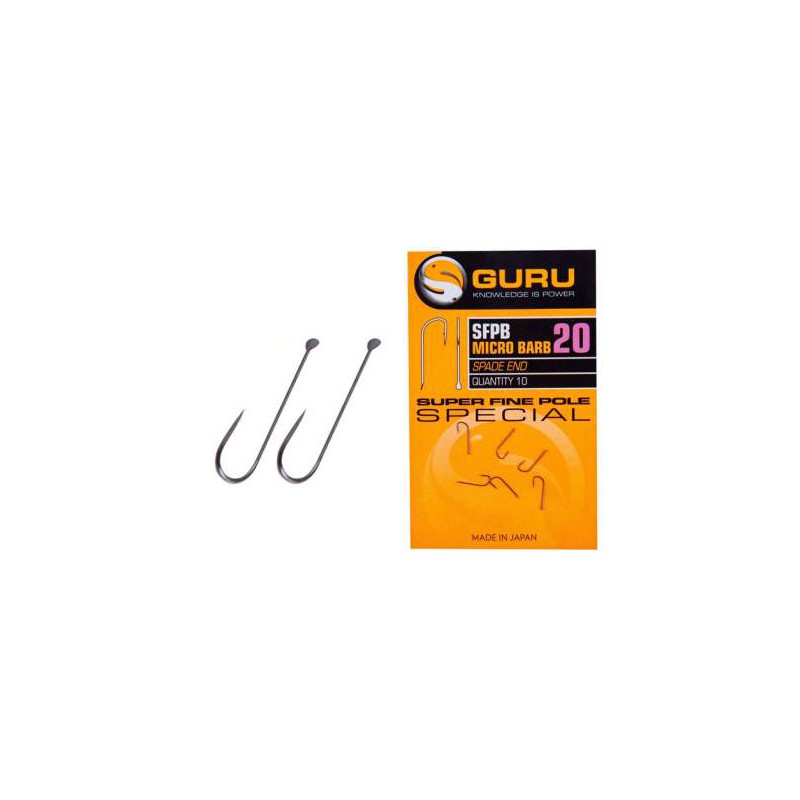 Guru Super Fine Pole Spade End Barbed Hook Size 16