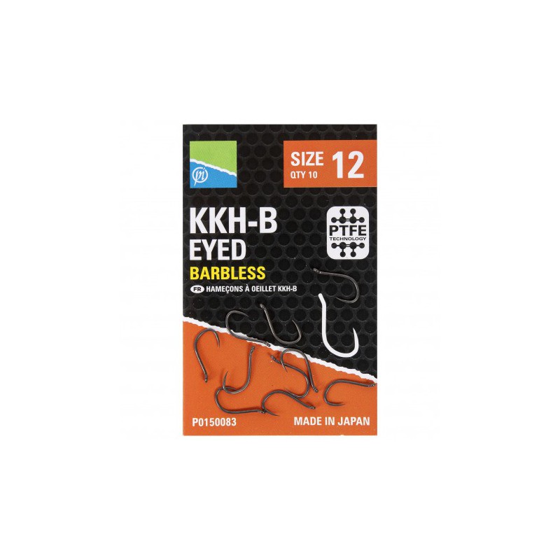 Preston KKH-B Eyed Barbless Hook Size 10