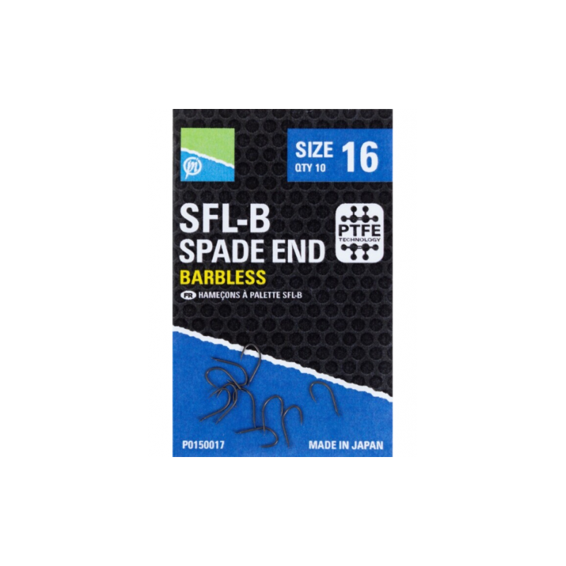 Preston SFL-B Spade End Barbless Hook Size 14