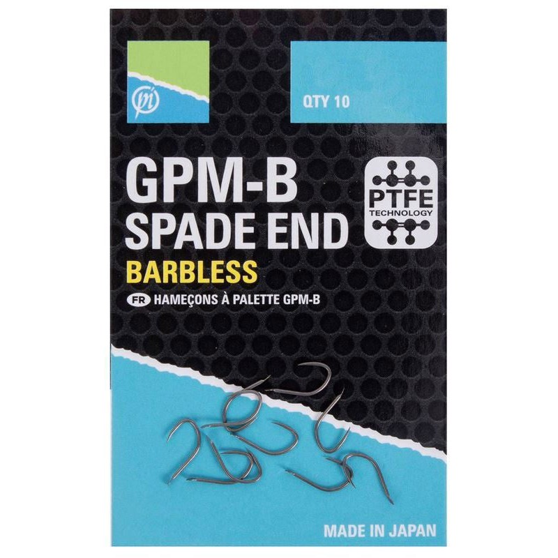 Preston GPM-B Spade End Barbless Hook Size 12