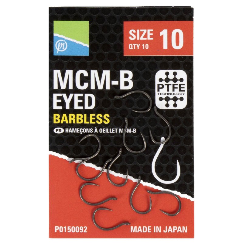 Preston MCM-B Eyed Barbless Hook Size 18