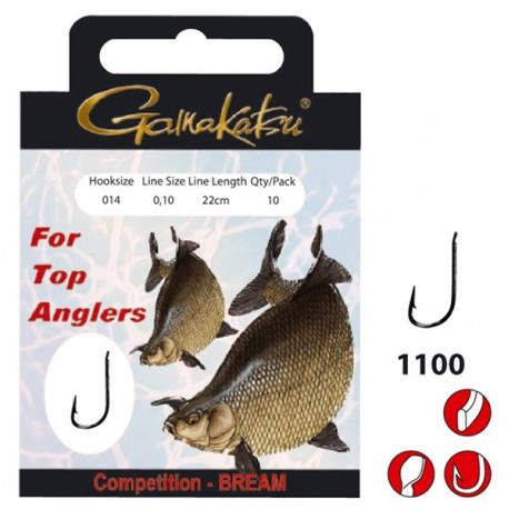 Gamakatsu Onderlijn Competition Bream LS-1100 0.12 mm – 22 cm - Size 16