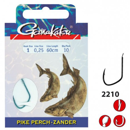 Gamakatsu Onderlijn Pike Perch LS-2210 0.25 mm – 60 cm – Size 2